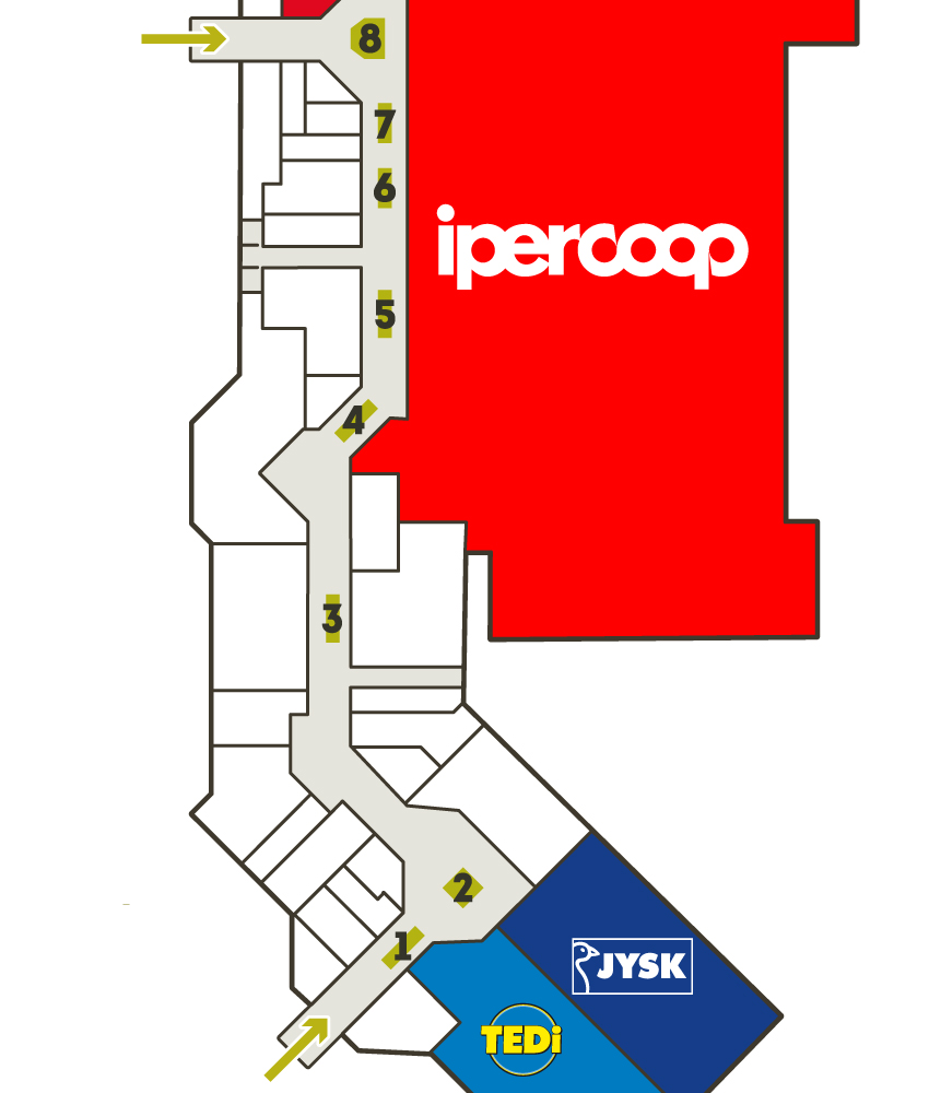 Centro Commerciale Euro Torri | Mappa Aree Espositive