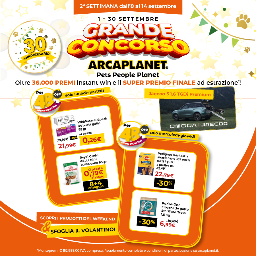 Centro Commerciale Euro Torri | Promozione Da Arcaplanet è arrivato Il Grande Concorso per festeggiare i 30 anni!