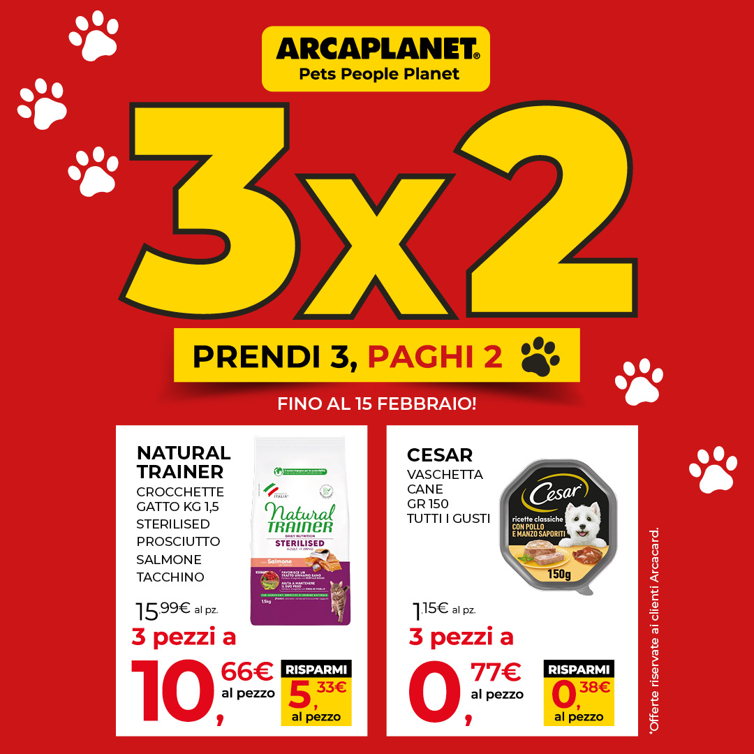 Centro Commerciale Euro Torri | Promozione Da Arcaplanet c’è il 3x2<br>PRENDI 3 E PAGHI 2! 