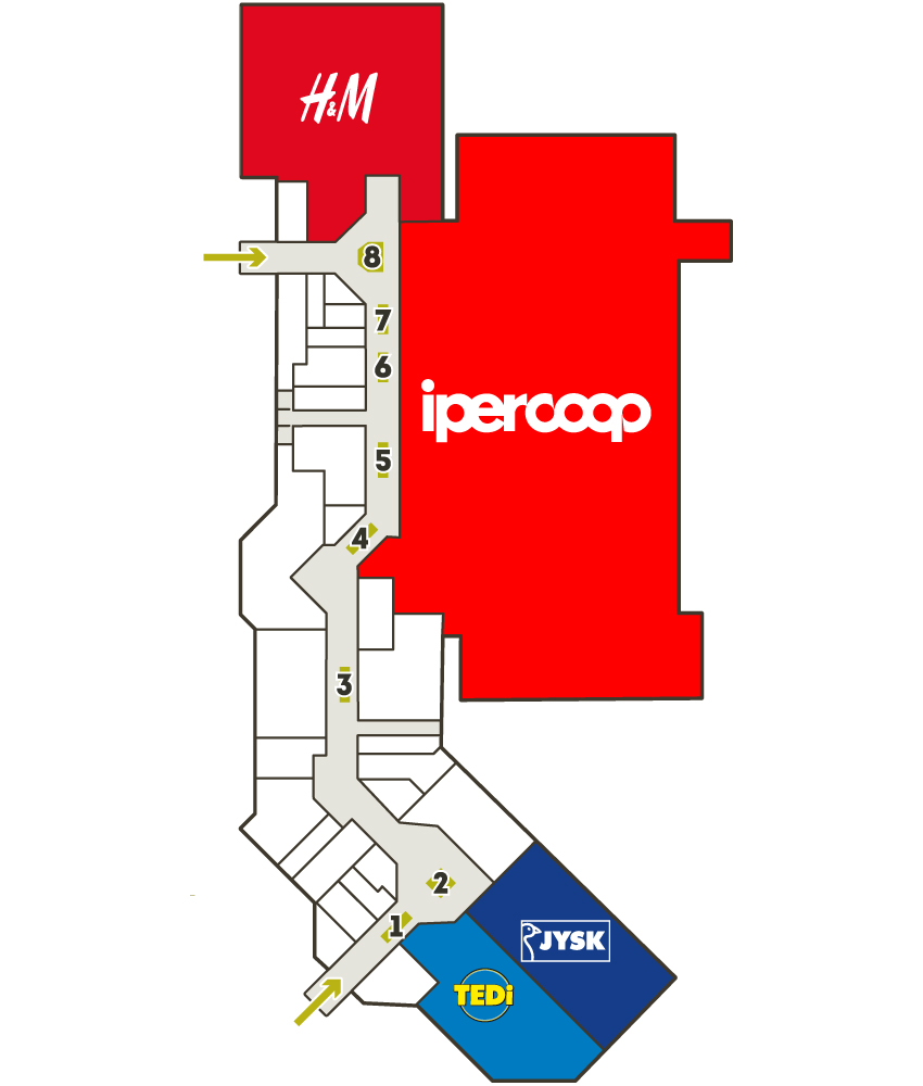 Centro Commerciale Euro Torri | Mappa Aree Espositive